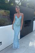 AVA SEQUIN GOWN BLUE