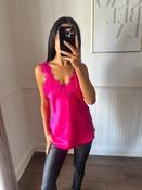 HOT PINK SATIN LACE CAMI image