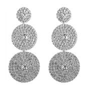 SILVER DISC DROP EARRINGS image