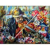 Fiddler with Flowers image