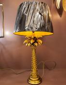 palm tree gold table lamp black and gold shade image