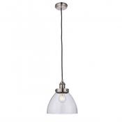 resto industrial style glass pendant medium silver image
