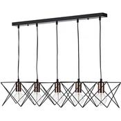 midi industrial style 5 light pendant copper black image