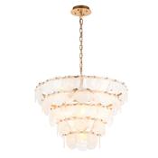 ornate white and glass tiered ceiling pendant light - Stillorgan Decor image