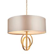 double hoop gold leaf pendant with xl mink shade - Stillorgan Decor image