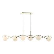 6 light bar pendant polished gold and opal glass - Stillorgan Decor image