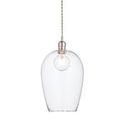 clear hammered glass pendant large bright nickel - Stillorgan Decor image