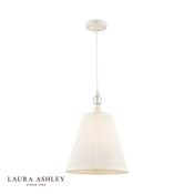 laura ashley ellis pendant satin cream and crystal with shade - Stillorgan Decor image