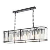 stunning faceted glass bar pendant satin black and crystal - Stillorgan Decor image
