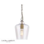 laura ashley ockley single pendant antique brass and champagne glass - Stillorgan Decor image