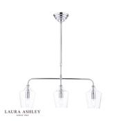 laura ashley ockley 3 light bar pendant polished chrome and glass - Stillorgan Decor image