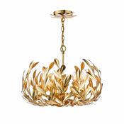 mediterranean 5 light gold leaf pendant - Stillorgan Decor image