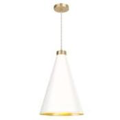 bespoke hyde single pendant butter brass and custom colour - 01 arctic white image