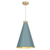 bespoke hyde single pendant butter brass and custom colour - 06 river blue image
