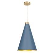 bespoke hyde single pendant butter brass and custom colour - 31 persian blue image