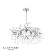laura ashley willow 3 light pendant satin pewter and crystal - Stillorgan Decor