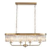 opulent antique brass cut glass linear pendant - Stillorgan Decor