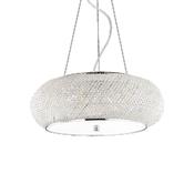 luxury crystal and glass 10 light chrome ceiling pendant - Stillorgan Decor