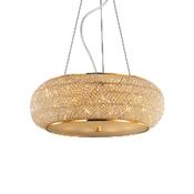 luxury crystal and glass 10 light gold ceiling pendant - Stillorgan Decor