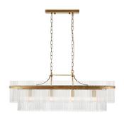 contemporary glass rod 4 light linear ceiling pendant light - Stillorgan Decor