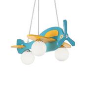 kids aeroplane 3 globe ceiling light in blue - Stillorgan Decor