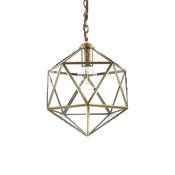 modern geometric antique brass pendant light large - Stillorgan Decor