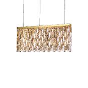 luxury crystal prism 6 light brass ceiling pendant - Stillorgan Decor
