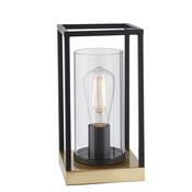 modern industrial framed table lamp with satin brass plated base - Stillorgan Decor