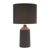 contemporary ribbed base matt finish large table lamp grey - Stillorgan Decor