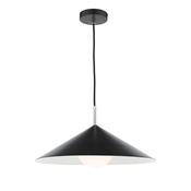 simple modern shallow cone pendant light in satin black - Stillorgan Decor