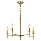 elegant 5 light matt brass chandelier ceiling lamp - Stillorgan Decor