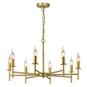 elegant 8 light matt brass chandelier ceiling lamp - Stillorgan Decor