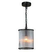 elegant ribbon glass single ceiling pendant light matt black - Stillorgan Decor