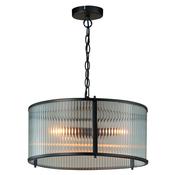 elegant ribbon glass 4 light ceiling pendant light matt black - Stillorgan Decor