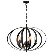 modern rustic industrial style 5 light ceiling lamp black - Stillorgan Decor
