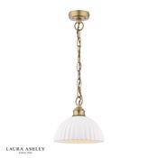 laura ashley durford pendant matt antique brass and white ceramic - Stillorgan Decor image