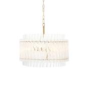 luxury double layered clear glass rod 3 light ceiling pendant in brushed aged brass - Stillorgan Decor