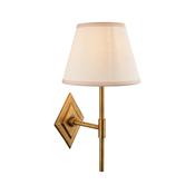 refined diamond tall wall light in brass patina with white shade - Stillorgan Decor