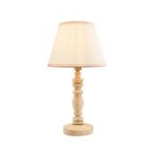 classic wood turned spindle lamp in natural ash with white shade - Stillorgan Decor
