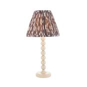 playful stacked spheres table lamp in gloss almond white with grey mix shade - Stillorgan Decor