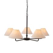 elegant 5 light pendant light in matt black with timeless tapered shades - Stillorgan Decor