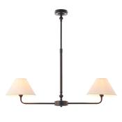 elegant 2 light linear pendant light in matt black - Stillorgan Decor
