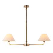 elegant 2 light linear pendant light in antique brass - Stillorgan Decor image