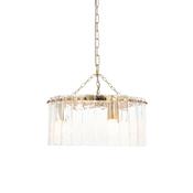 vintage venetian inspired 3 light brass pendant with handmade textured glass panels - Stillorgan Decor