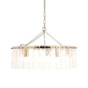 vintage venetian inspired 5 light brass pendant with handmade textured glass panels - Stillorgan Decor