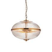 elegant ribbed 3 light pendant with warm brass brand - Stillorgan Decor