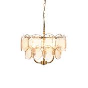 luxurious brushed aged brass and handmade champagne glass 3 light pendant - Stillorgan Decor