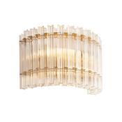 luxury double layered clear glass rod wall light in brushed aged brass - Stillorgan Decor
