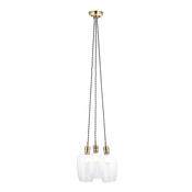 luxurious antique brass and clear glass 3 light cluster pendant - Stillorgan Decor