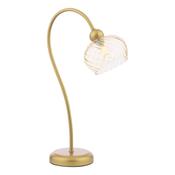 graceful table lamp satin gold with champagne ribbed glass shade - Stillorgan Decor